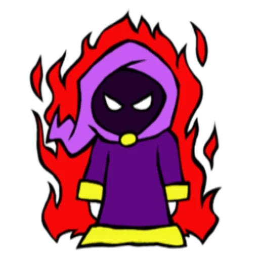 anime, raven, chibi raven, raven young titans, cultist enter the gungeon