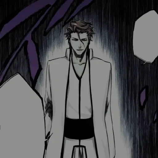 anime, humain, aizen arrankar, manga aizen blich, oske aidzan black blanc