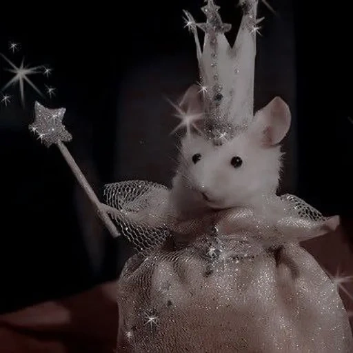 elizabeth i, tikus yang indah, hewan lucu, mouse mainan lembut, gaun tikus dengan tongkat ajaib