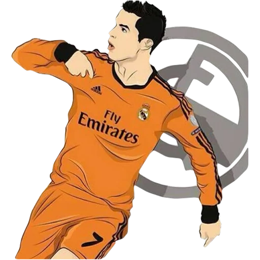 c uniforme naranja luo, fútbol de cristiano ronaldo, jugador de fútbol cristiano ronaldo