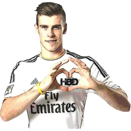 gareth bale, gareth bale heart, retrato de gareth bale