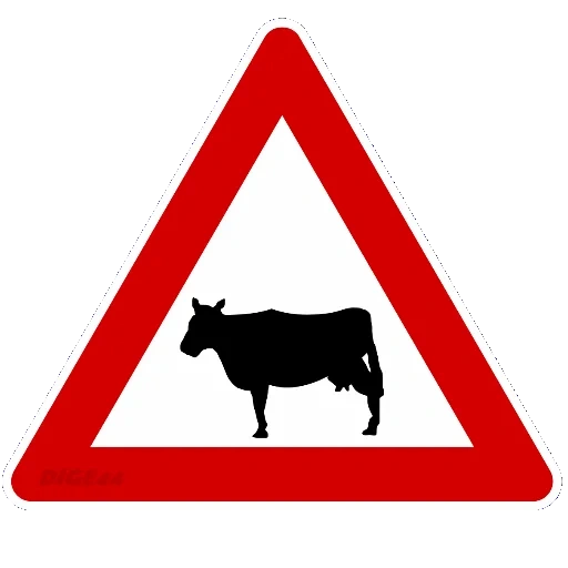road signs, road signs, traffic signs, road sign of the distillation of livestock, warning signs of the road