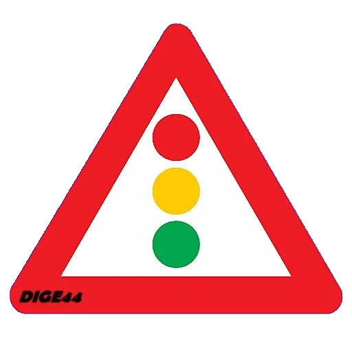 segnale di semaforo, segno triangolare del semaforo, avviso segnali stradali, segno di regolamentazione del semaforo, segnale di traffico di regolamentazione del traffico