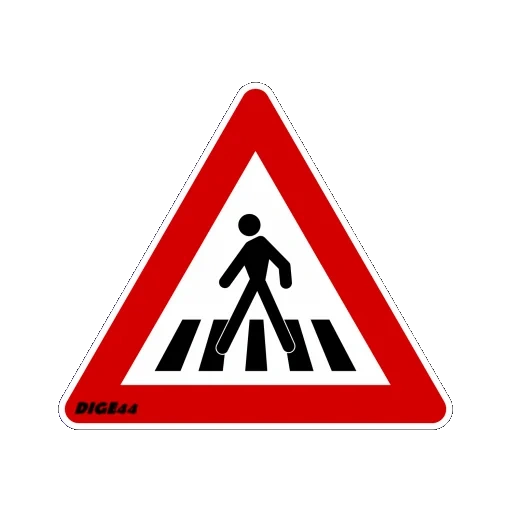 sinal de cruzamento de pedestres, sinais de trânsito, aviso de sinais de estrada, cruzação para pedestres de sinal de estrada, pedestre