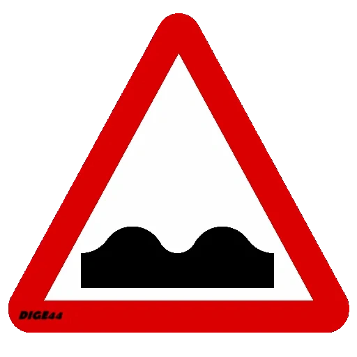 las señales de tráfico, el letrero es un camino desigual, señales de advertencia, señales de la carretera de rusia, señales de carretera de advertencia