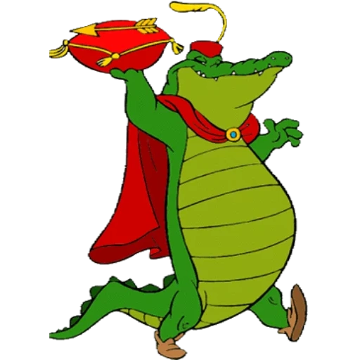 bon crocodile, robin hood disney, illustration de crocodile, the walt disney company, robin hood cartoon crocodile