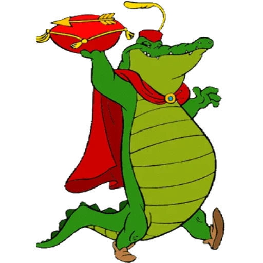 buon coccodrillo, robin hood disney, illustrazione del coccodrillo, the walt disney company, crocodile da cartone animato di robin hood