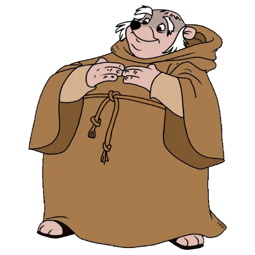 robin hood monk turkish, tucker robin hood monk, friar tuck robin hood, the walt disney company, robin hood cartoon dad doodle