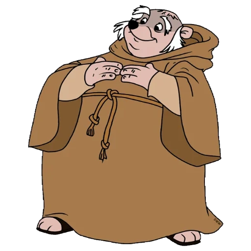 робин гуд монах тук, монах тук робин гуда, friar tuck robin hood, the walt disney company, робин гуд мультфильм отец тук