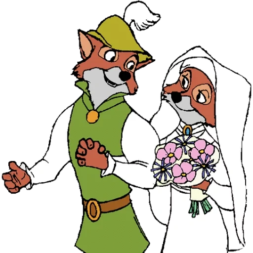 robin des bois, robin hood disney, robin hood marian disney, robin hood maryan wedding, robin hood maryan cartoon