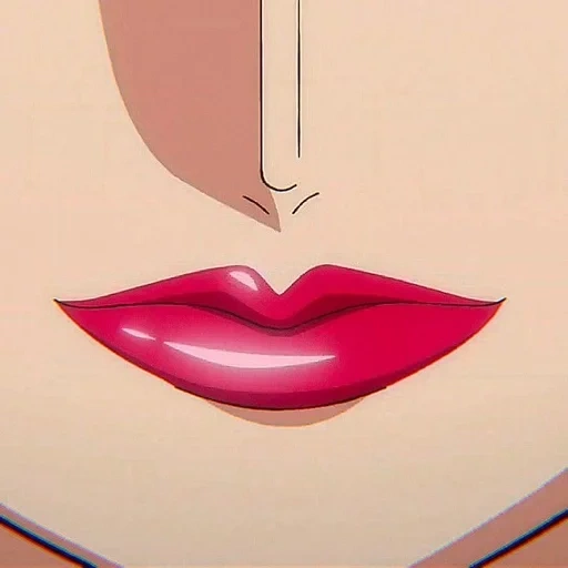 lèvres, anime en forme de lèvre, anime girl, anime chaud, anime peint lèvres