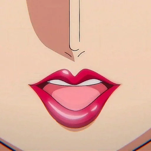 animation, lip animation, animation is hot, cartoon lip girl, anime painted lips