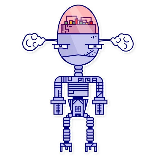 robô, robô, robô, robô de desenho animado, robo sticker 79