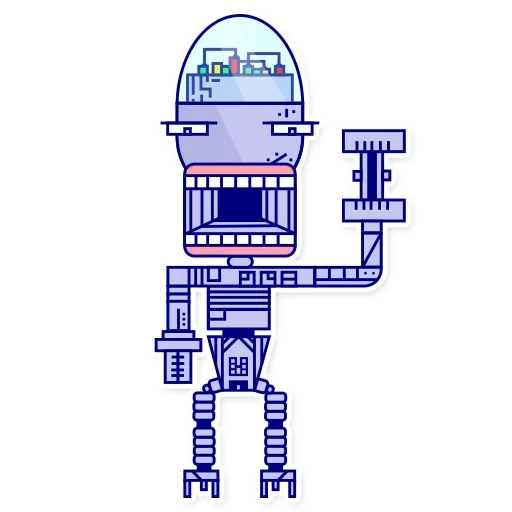 robo, robot con un lápiz, pegatina robo 79