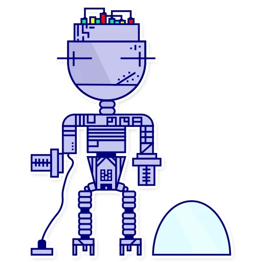 рисунок, робот контур, персонаж робот, робот мультяшный, наклейка робо 79