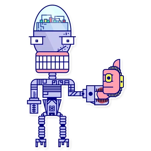 robot de dibujos animados, pegatina robo 79, libro funtun robots 2, el giro con una pegatina de robo