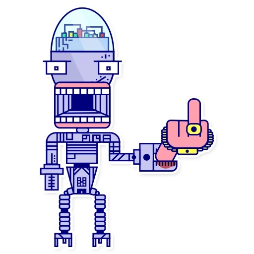 parker, robb sticker, luo bo tie 79, pixel character robot