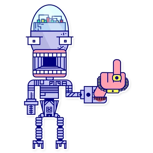 parker, stickers robo, posté par robo 79, robot de caractère pixel