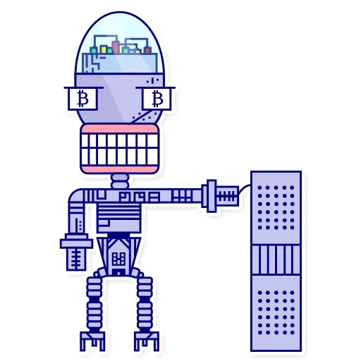 desenho de robô, robo sticker 79, ilustração do robô, o giro com um adesivo de robo