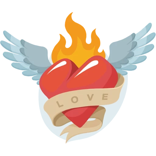 herz ist feuer, herz mit flügeln, brennendes herz, hot hearts emblem, emblem herz mit flügeln