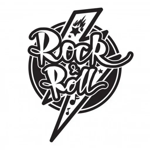 рок, рок символ, логотип рок, музыкальный значок, леттеринг rock and roll
