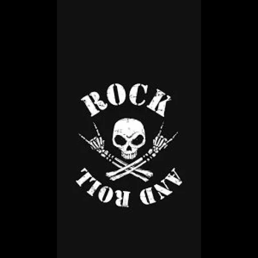 rock, metal rock, рок обои телефон, череп черном фоне, аббревиатура хеви метал рок