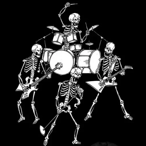 скелет, рок скелет, постер скелет, рисунок скелета, скелет барабанщик