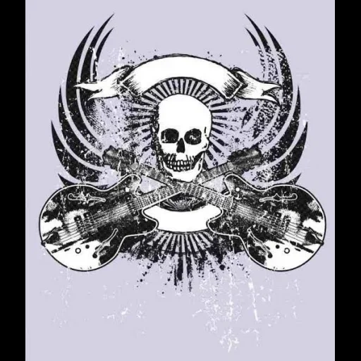рок тату, панк рок, наклейка череп, рокерские символы, символика тяжелого рока