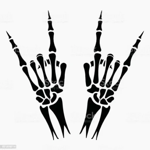 скелет руки, skeleton hand, рука скелета фак, рука скелета печати, перекрещенные руки скелета