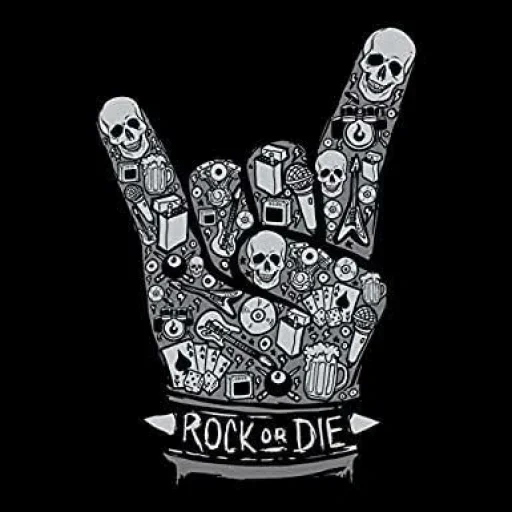 рок, rock, рок пц, череп рок, рок принт