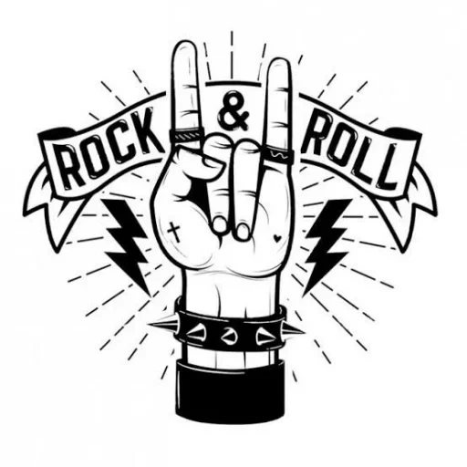 rock n roll, символ рока, символы рокеров, знак рок н ролла, rock n roll вектор
