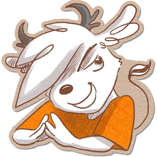 kambing, rusa, lucu, stiker cossack