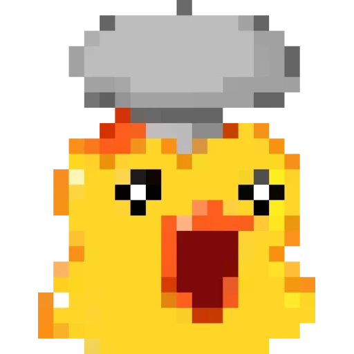 pixel art, pixel duckling, caged chicken