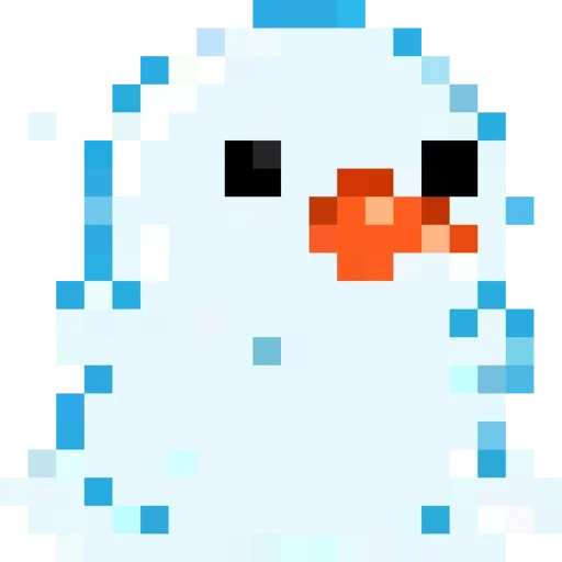 duck, snowman skin, animated duck, pixel snowman