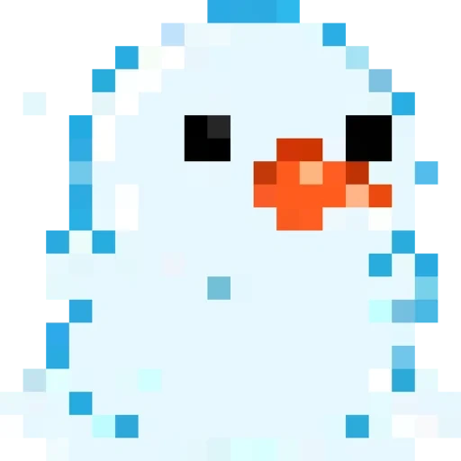 ente, schneemannhaut, animierte ente, pixel schneemann