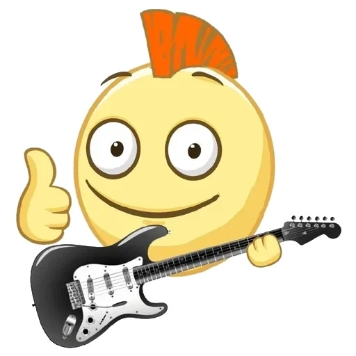 smiling face, smiling face ruffle, smiley guitar, smiling-face musician, music smiling face