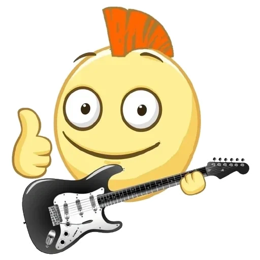 smiley, smiley ruffle, guitare smiley, musicien souriant, musique smiley