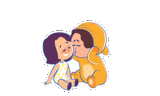 hug, a toy, couples in love, cartoon couples