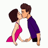 pair, screenshot, the couple is happy, adult kisses, cartoon kisses