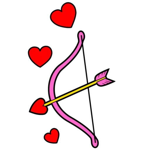 arco de flecha, flecha de cebolla, liteus cupido, el corazón es flecha, flecha de cupido