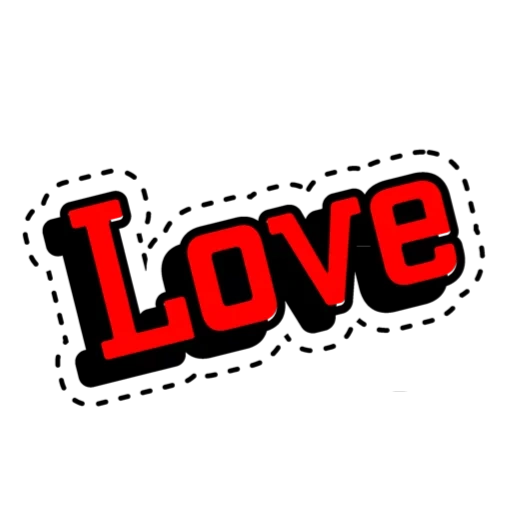 aimer, les amoureux, icône d'amour, slave, style pop art inscription love