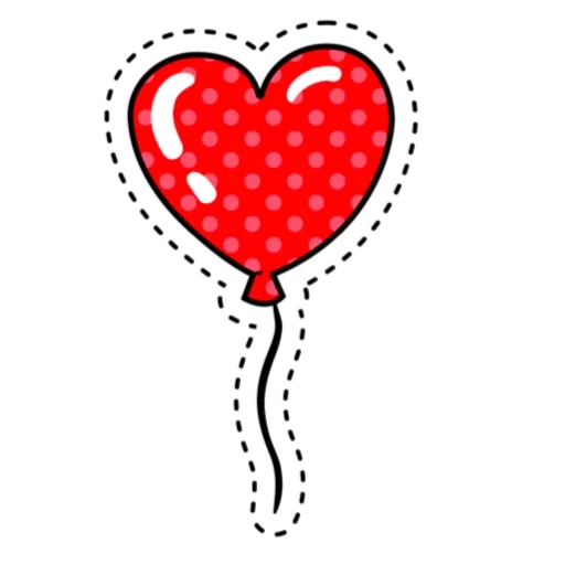 corazón, balls heart, un corazón de globo, airy ball drawing minimalism heart