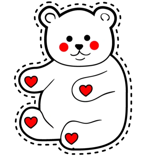 departamento de maneji, xiongxin dxf, padrão de urso fofo, padrão de coração de urso, urso segurando o coração