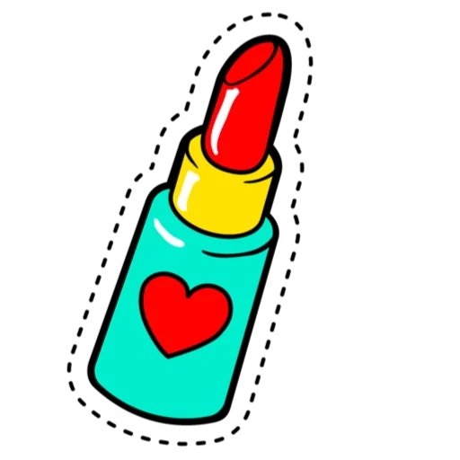 lipstick, pop art lipstick, lipstick clip, lipstick pattern, sketch lipstick