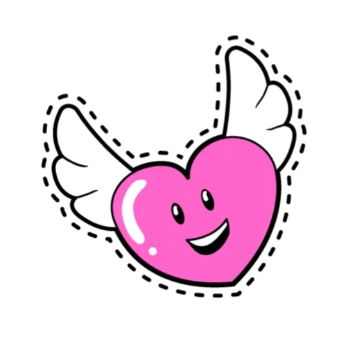 сердце, символ сердца, сердце крыльями, сердце векторное