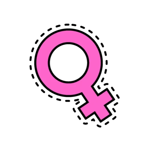 sinal de mulher, símbolo feminino, emblema de gênero feminino, símbolo feminino, sexo distintivo da menina