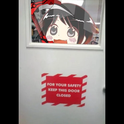 pack, anime, anime, anime leiter, for your safety keep this door closed