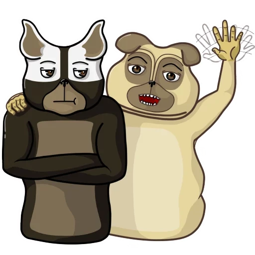 raccoon, pug, joke, characters, pug sticker