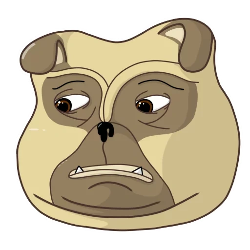 pug, pug mal, pug drawing, sad pug