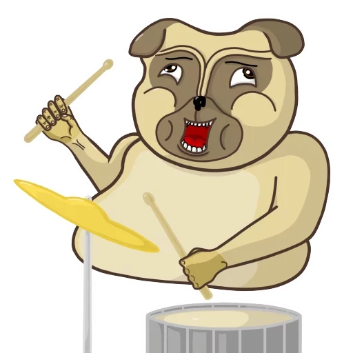 pug, funny vector, pug power power